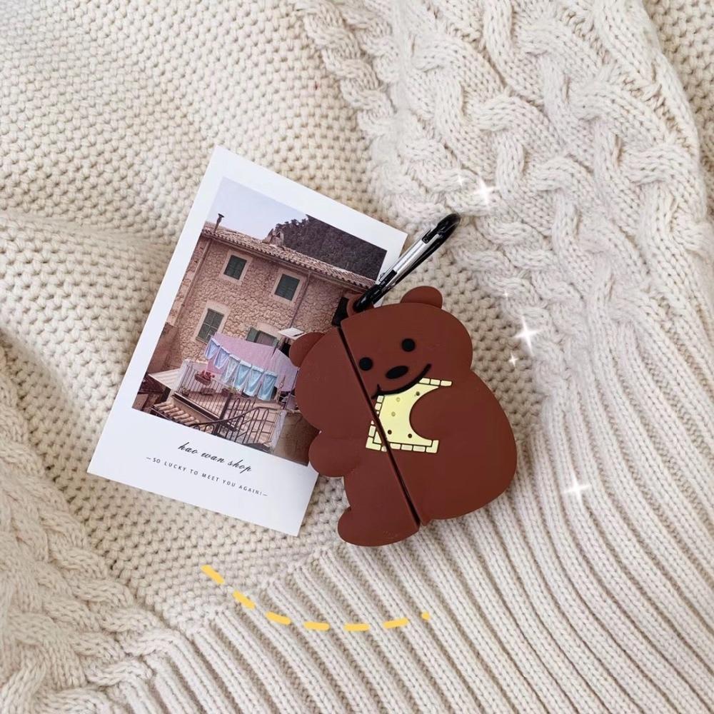 Cute Teddy 'Eating a Cracker' Premium AirPods Pro Case Shock Proof Cover