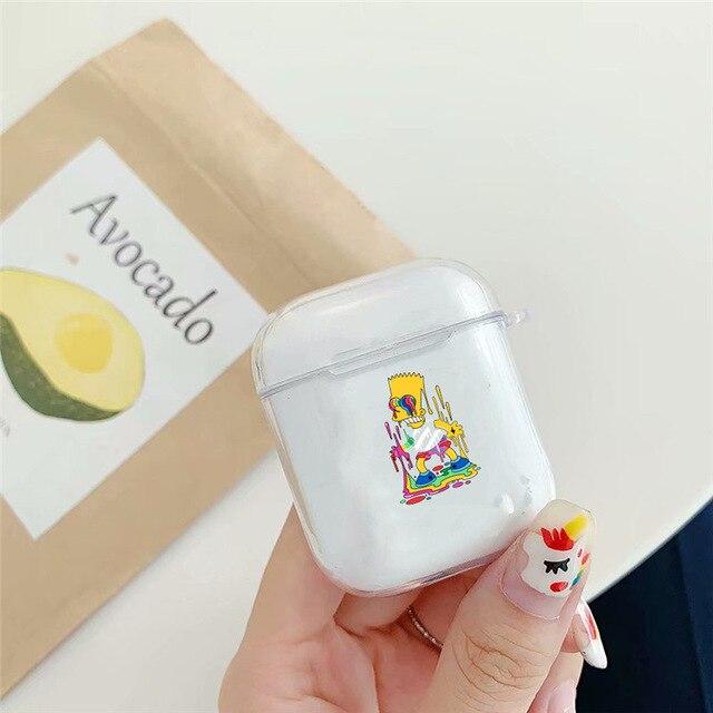 The Simpsons 'Deadpool Bart | Homer Got Beer' Clear Acrylic AirPods Case Shock Proof Cover