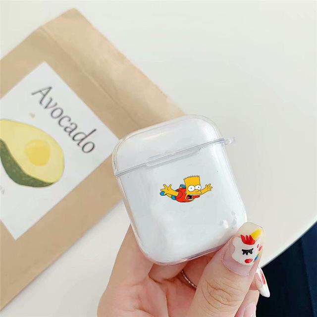 The Simpsons 'Deadpool Bart | Homer Got Beer' Clear Acrylic AirPods Case Shock Proof Cover