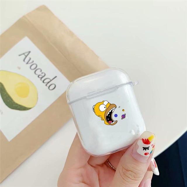 The Simpsons 'Deadpool Bart | Homer Got Beer' Clear Acrylic AirPods Case Shock Proof Cover