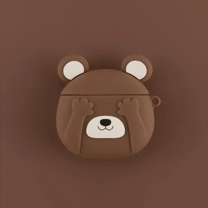 Cute Shy Bear Premium AirPods Case Shock Proof Cover