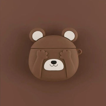 Cute Shy Bear Premium AirPods Case Shock Proof Cover