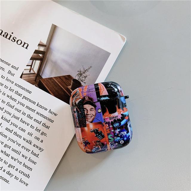 Fashion Retro Graffiti AirPods Case Shock Proof Cover