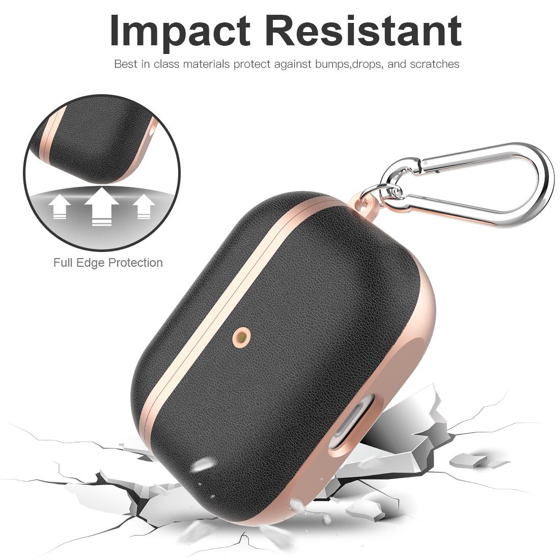 Soft TPU | Plastic and Vegan Leather AirPods Pro Case Shock Proof Cover