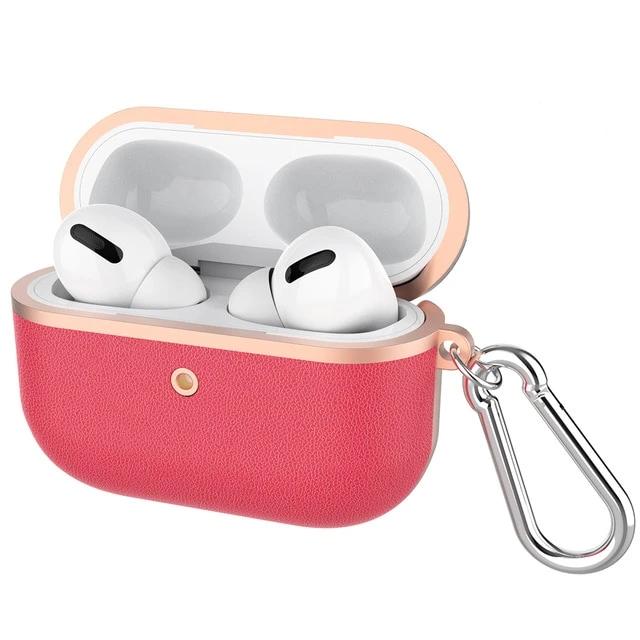 Soft TPU | Plastic and Vegan Leather AirPods Pro Case Shock Proof Cover