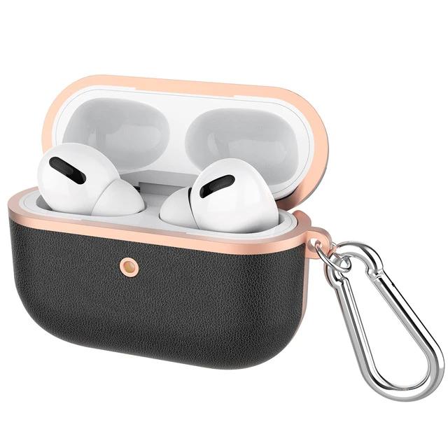 Soft TPU | Plastic and Vegan Leather AirPods Pro Case Shock Proof Cover