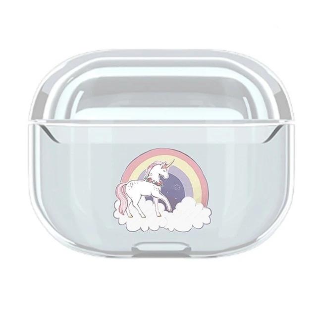 Cute Unicorn Clear Acrylic AirPods Pro Case Shock Proof Cover