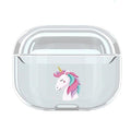 Cute Unicorn Clear Acrylic AirPods Pro Case Shock Proof Cover