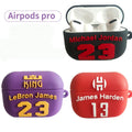 Basketball 'Embossed Player and Logo' Silicone AirPods Pro Case Shock Proof Cover