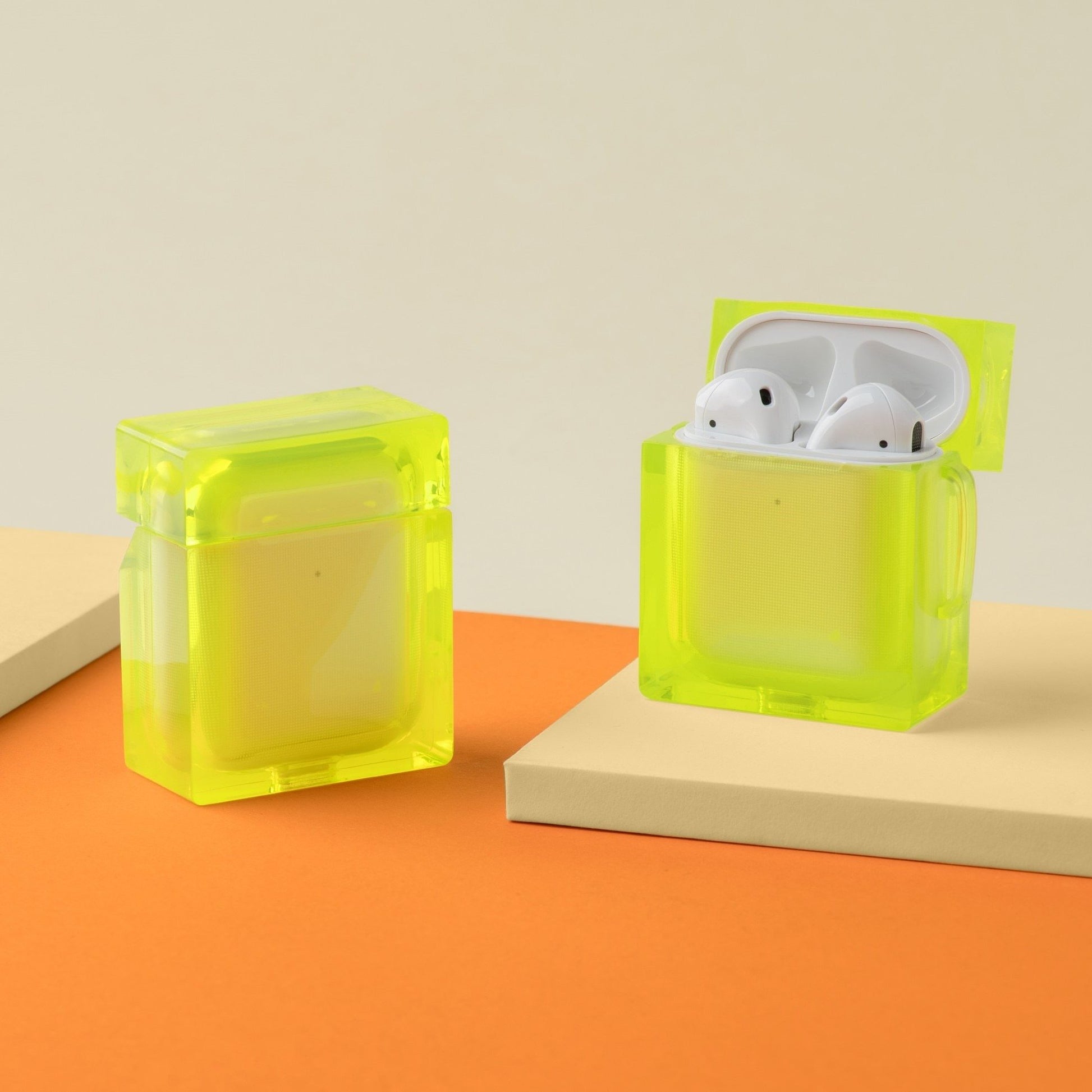 Square Hard Acrylic AirPods Case Shock Proof Cover