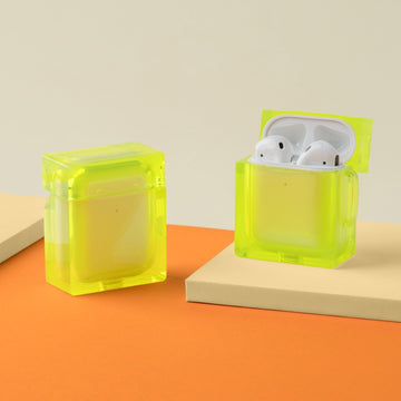 Square Hard Acrylic AirPods Case Shock Proof Cover