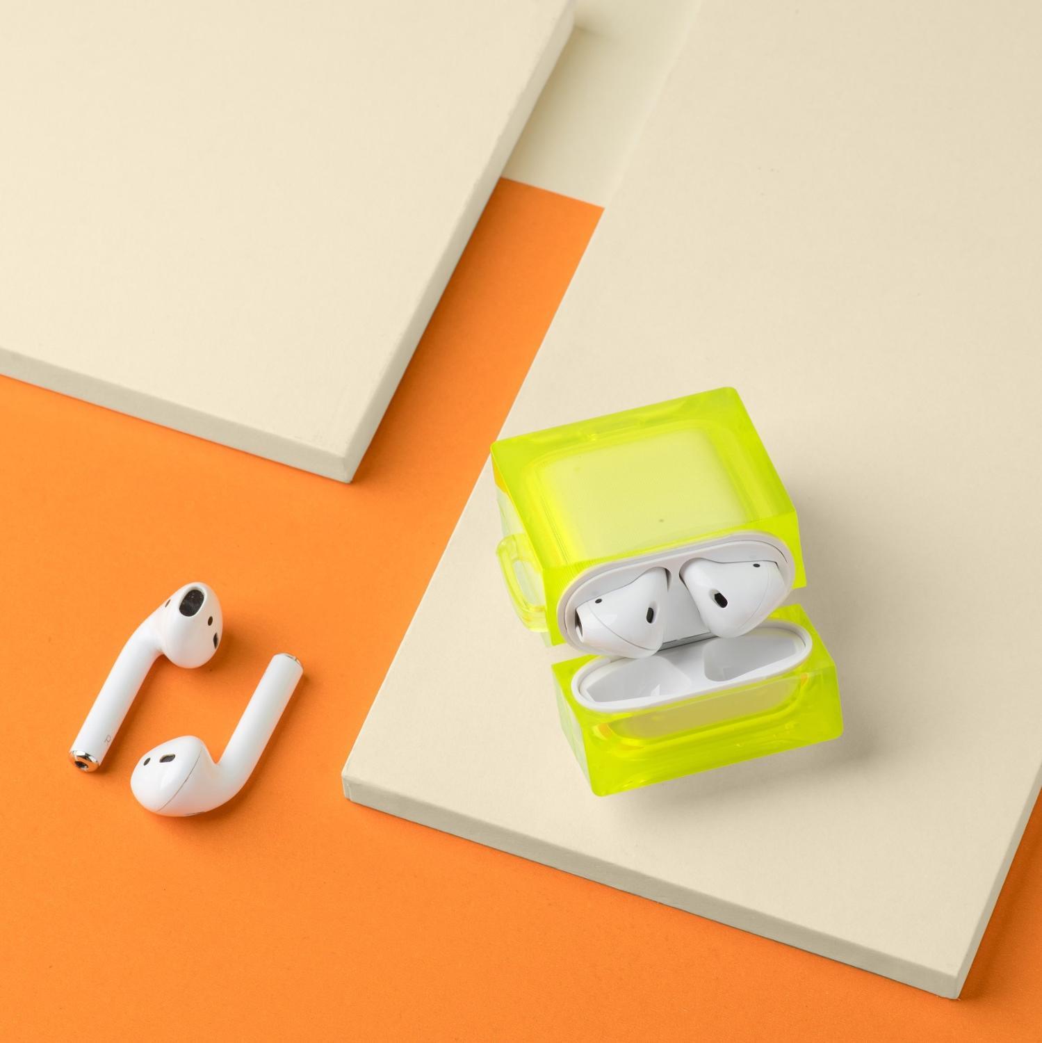 Square Hard Acrylic AirPods Case Shock Proof Cover