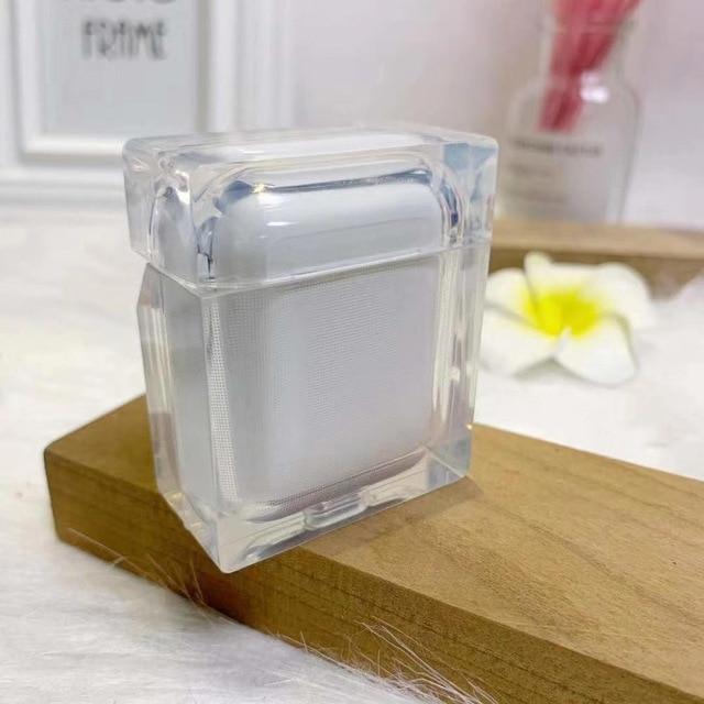 Square Hard Acrylic AirPods Case Shock Proof Cover