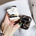 Marble and Gold Filigree Plastic AirPods Case Shock Proof Cover