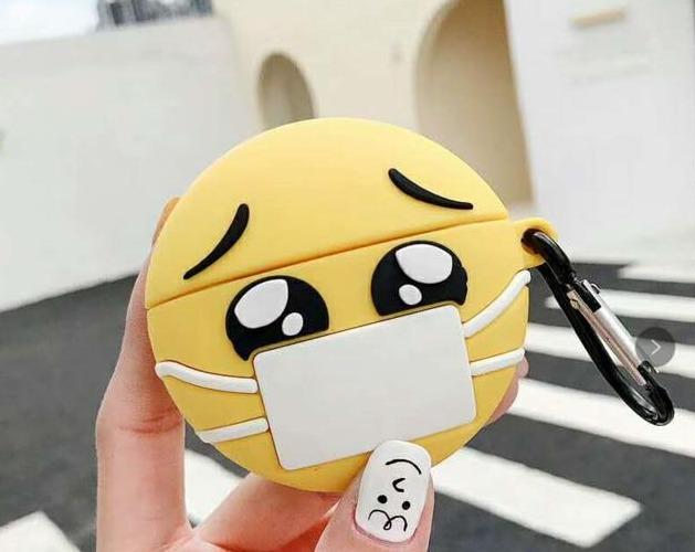 Cute Sick Facemask Emoji Premium AirPods Case Shock Proof Cover