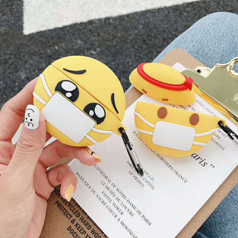 Cute Sick Facemask Emoji Premium AirPods Pro Case Shock Proof Cover