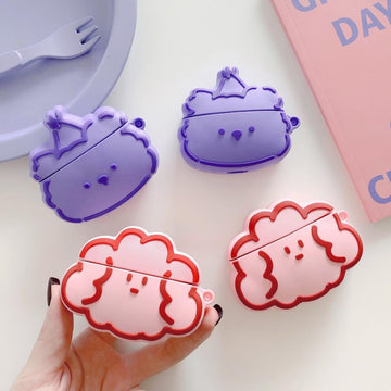 Cute Purple Bear | Pink Cloud Premium AirPods Case Shock Proof Cover