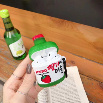 Korean Soju 'Strawberry' Premium AirPods Case Shock Proof Cover