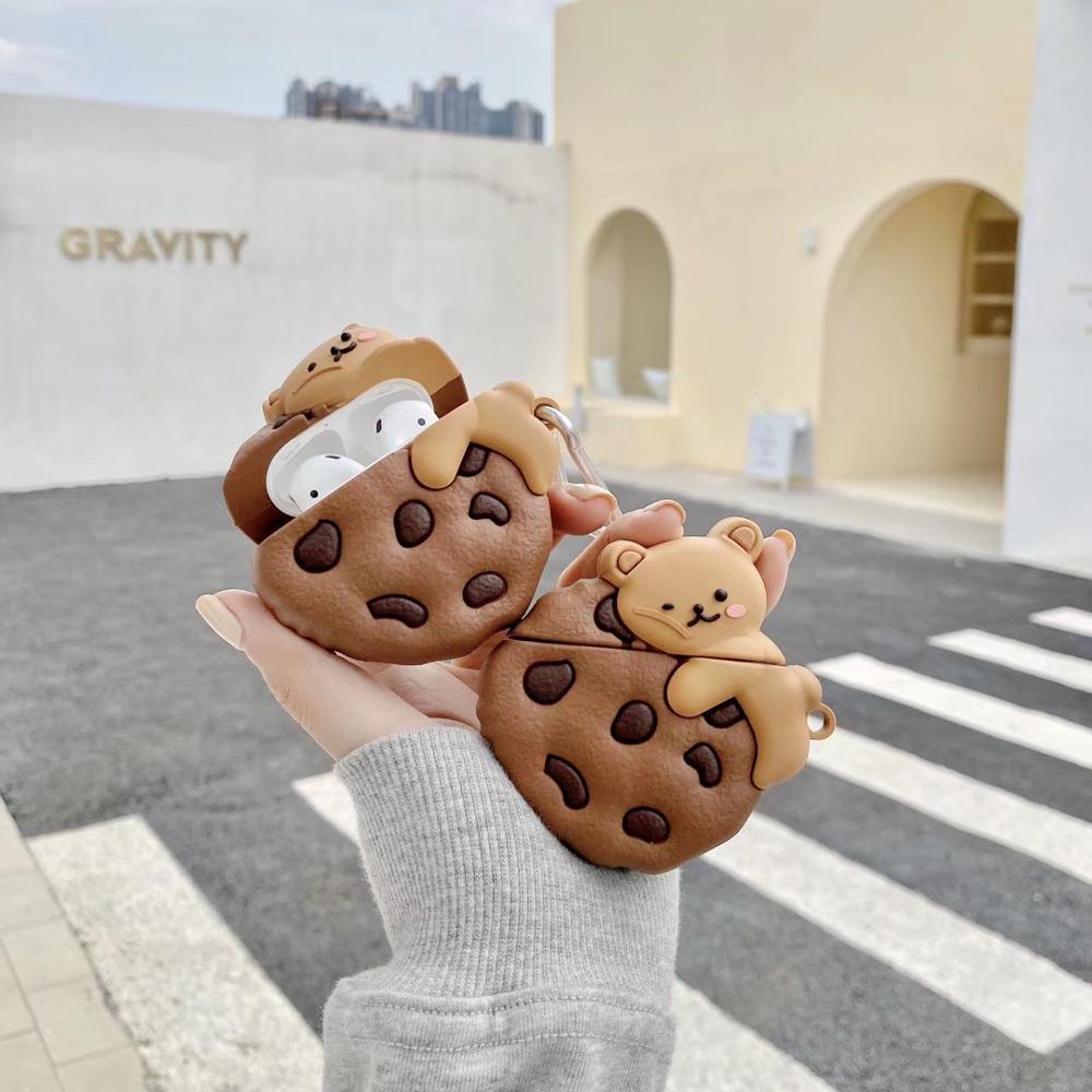 Bear Hugging a Cookie Premium AirPods Case Shock Proof Cover