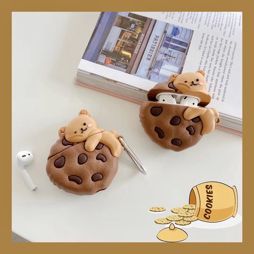 Bear Hugging a Cookie Premium AirPods Case Shock Proof Cover