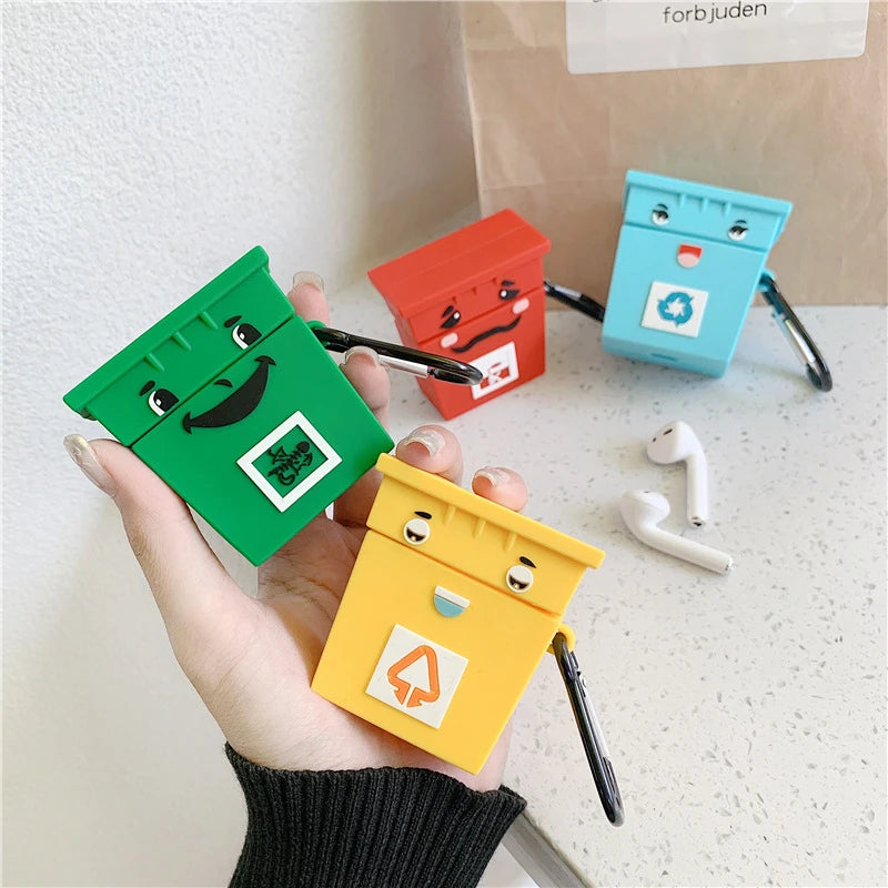 Cute Recycling Rubbish Bins AirPods Case Shock Proof Cover