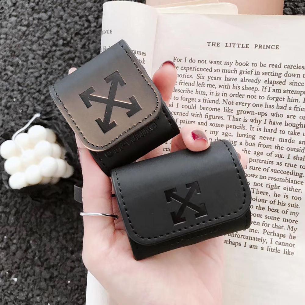 Off White Vegan Leather Airpods Holster