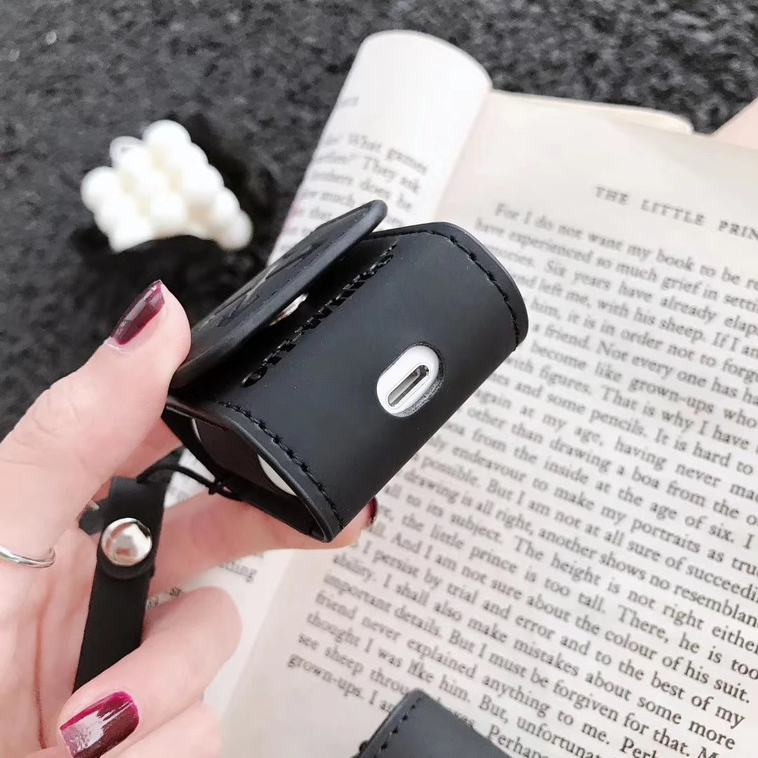 Off White Vegan Leather Airpods Holster