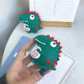 Cute Excited Dino AirPods Case Shock Proof Cover