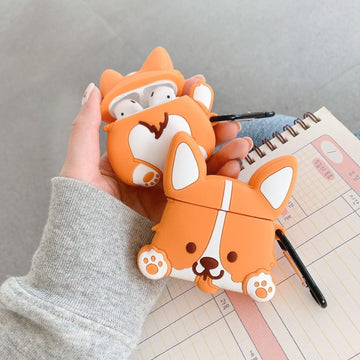 Cute Cartoon Corgi Dog Premium AirPods Case Shock Proof Cover