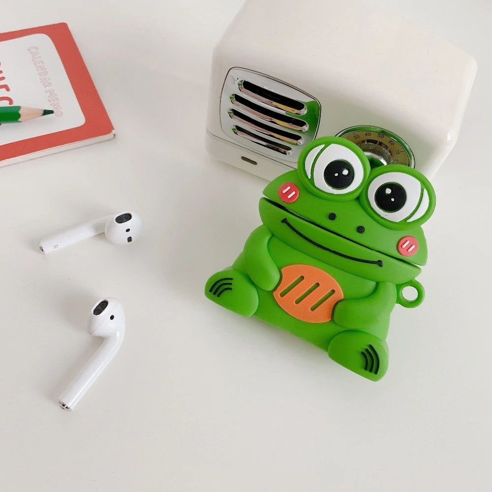 Cute Cartoon Happy Frog Premium AirPods Case Shock Proof Cover