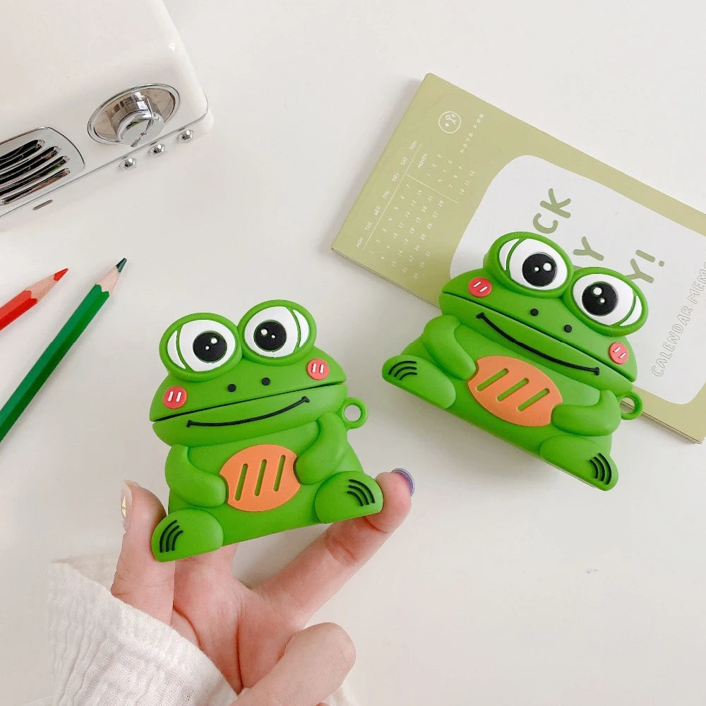 Cute Cartoon Happy Frog Premium AirPods Case Shock Proof Cover