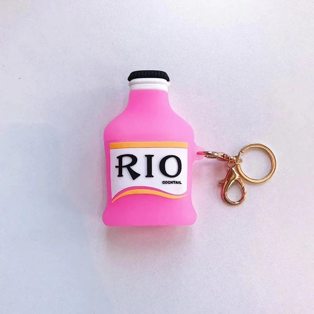 Pink RIO Cocktail Bottle Premium AirPods Case Shock Proof Cover