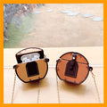 Luxury Brown Round Bag Premium AirPods Case Shock Proof Cover