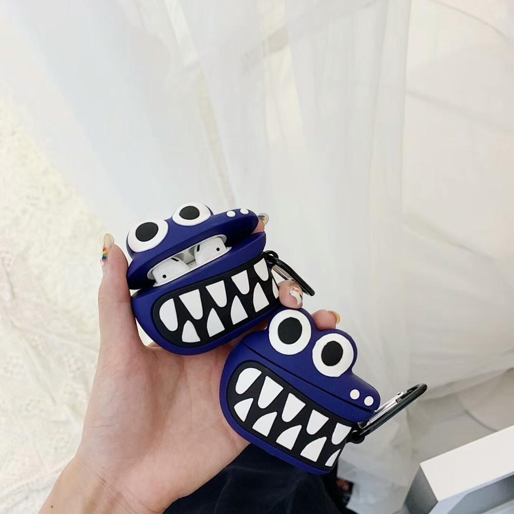 Blue Cartoon Crocodile Premium AirPods Case Shock Proof Cover