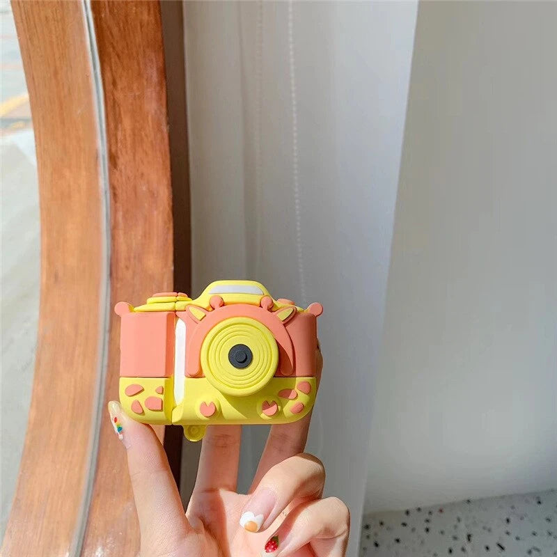 Cute Giraffe Camera AirPods Case Shock Proof Cover