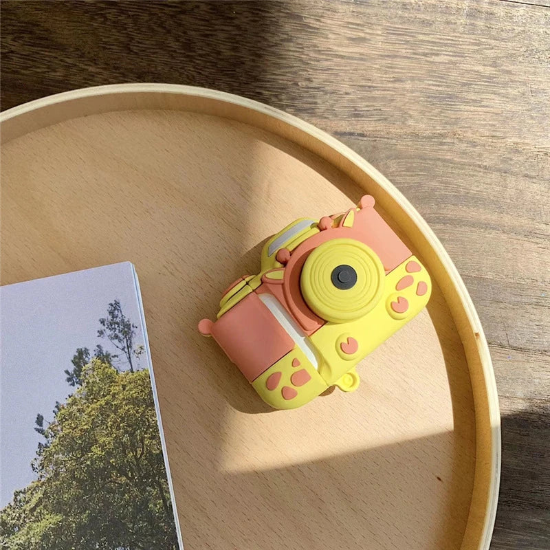 Cute Giraffe Camera AirPods Case Shock Proof Cover