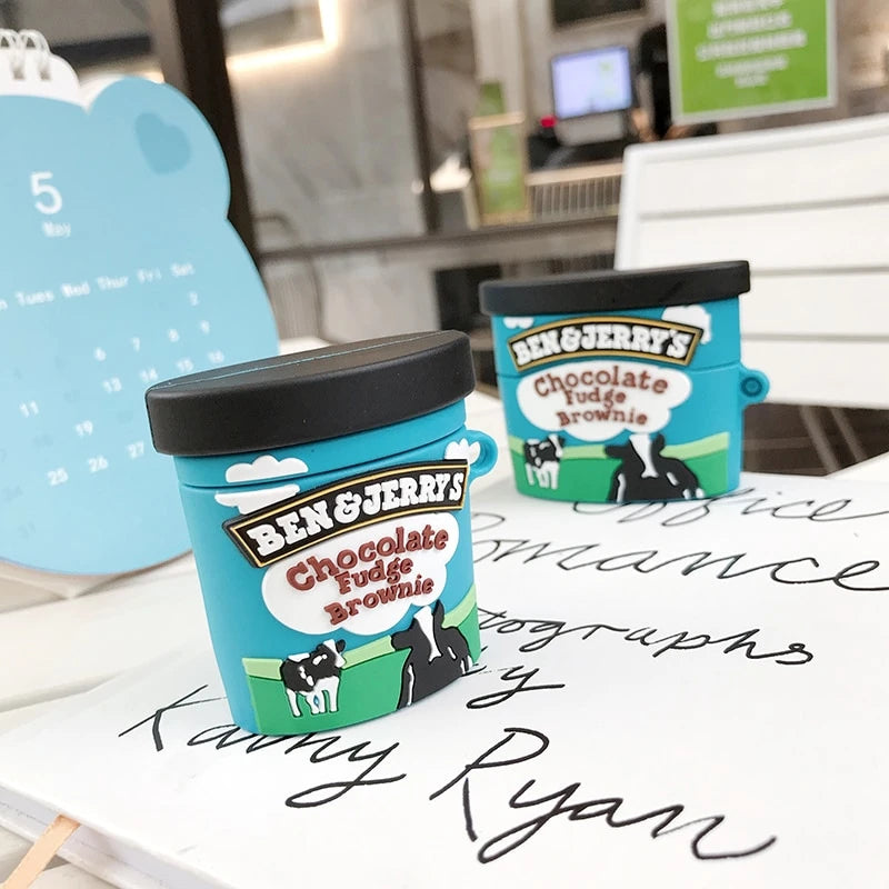 Ben and Jerry's 'Fudge Brownie | Ice Cream' Premium AirPods Case Shock Proof Cover