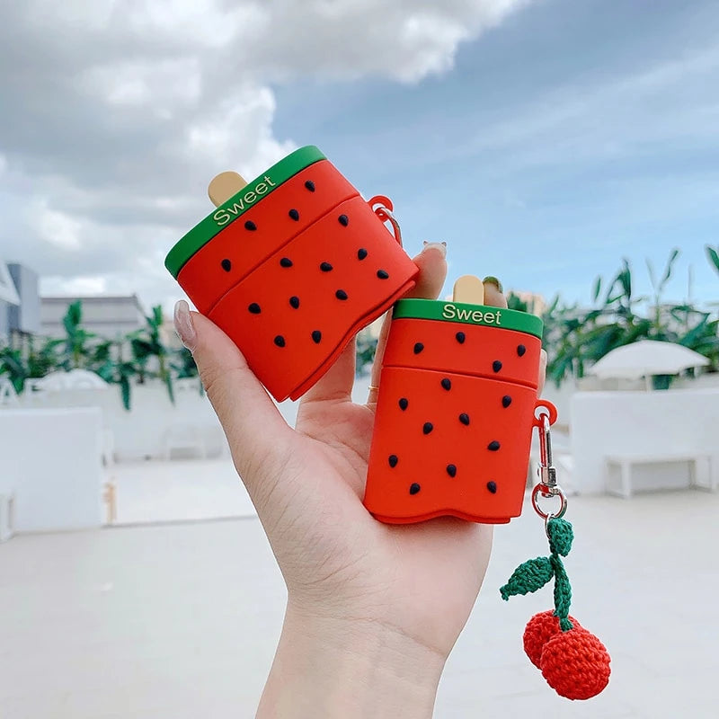 Strawberry Ice Cream Bar Premium AirPods Case Shock Proof Cover