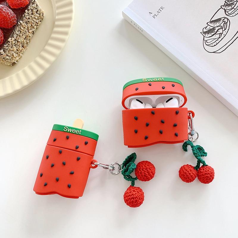 Strawberry Ice Cream Bar Premium AirPods Pro Case Shock Proof Cover