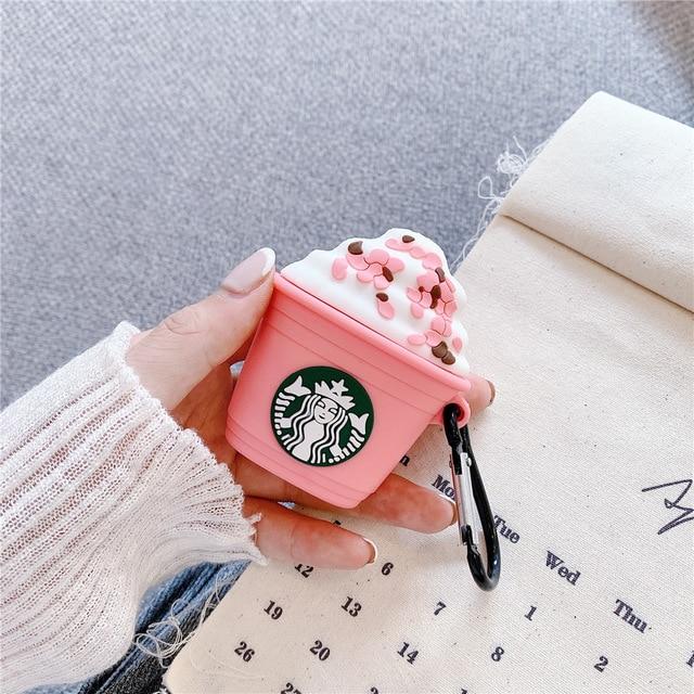 Starbucks 'Strawberry Frappuccino' Premium AirPods Case Shock Proof Cover