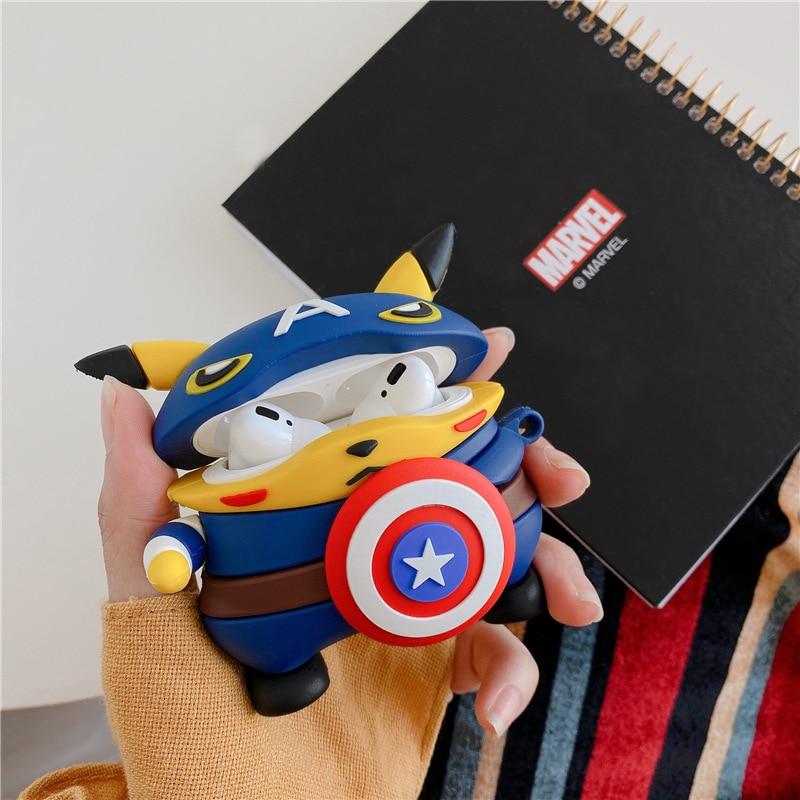Pokemon 'Pikachu | Captain America' Premium AirPods Pro Case Shock Proof Cover