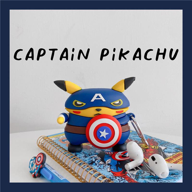 Pokemon 'Pikachu | Captain America' Premium AirPods Pro Case Shock Proof Cover