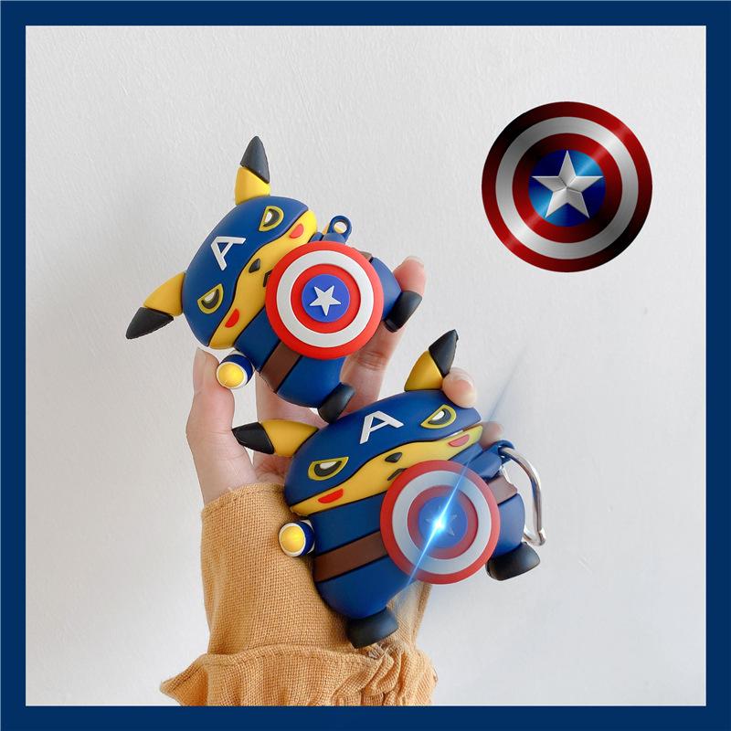 Pokemon 'Pikachu | Captain America' Premium AirPods Pro Case Shock Proof Cover