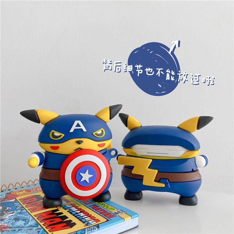 Pokemon 'Pikachu | Captain America' Premium AirPods Pro Case Shock Proof Cover
