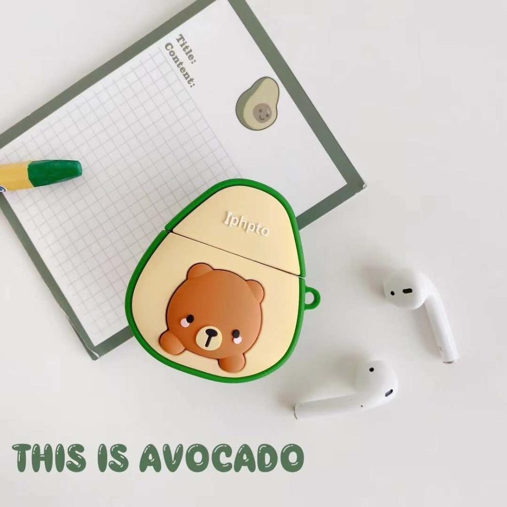 Bear in an Avocado Premium AirPods Case Shock Proof Cover