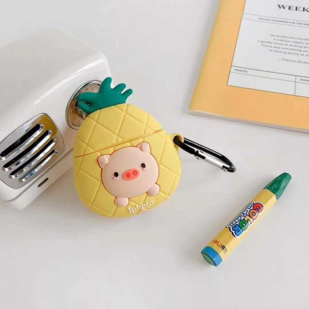 Pig in a Pineapple Premium AirPods Case Shock Proof Cover