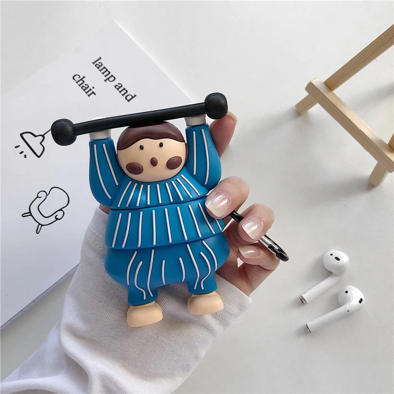 Cute Weightlifter Premium AirPods Case Shock Proof Cover