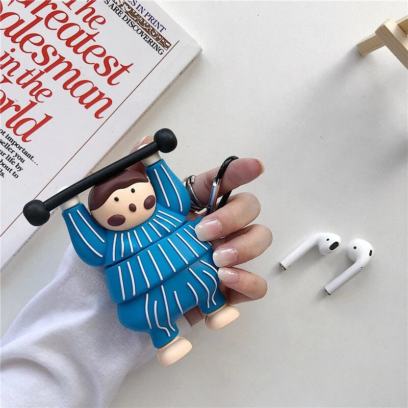Cute Weightlifter Premium AirPods Case Shock Proof Cover