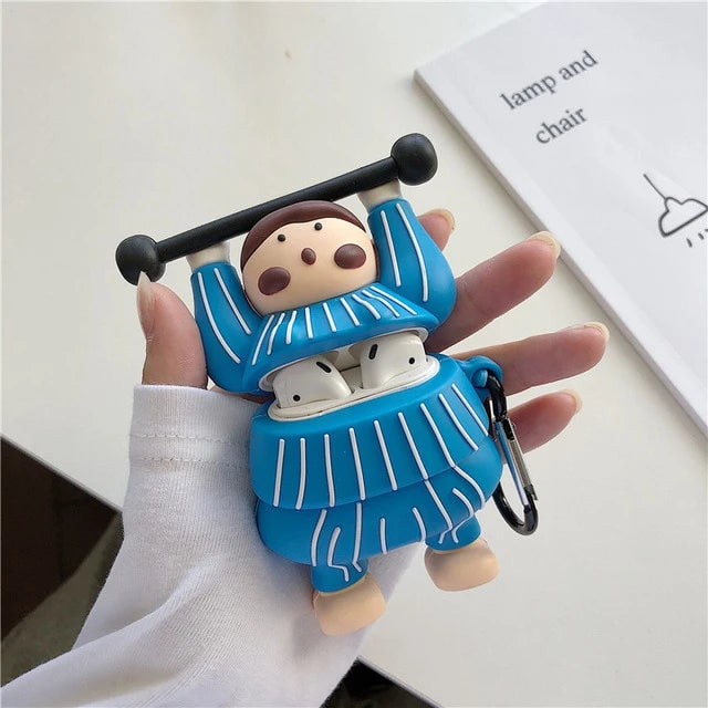 Cute Weightlifter Premium AirPods Case Shock Proof Cover