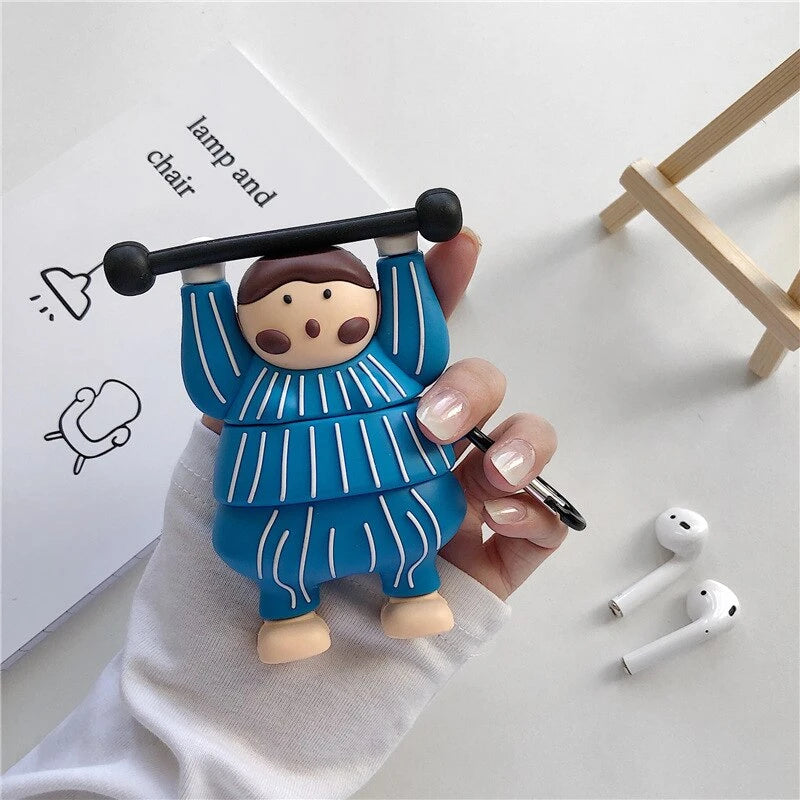 Cute Weightlifter Premium AirPods Case Shock Proof Cover